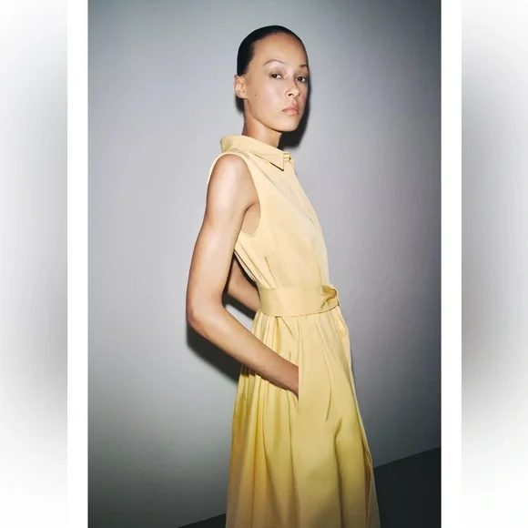 ZARA ZW COLLECTION BELTED SHIRT DRESS - Picture 3 of 7